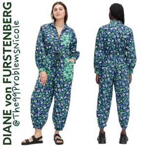 DVF for Target Nylon Jazz Dot Green Sports Jumpsuit